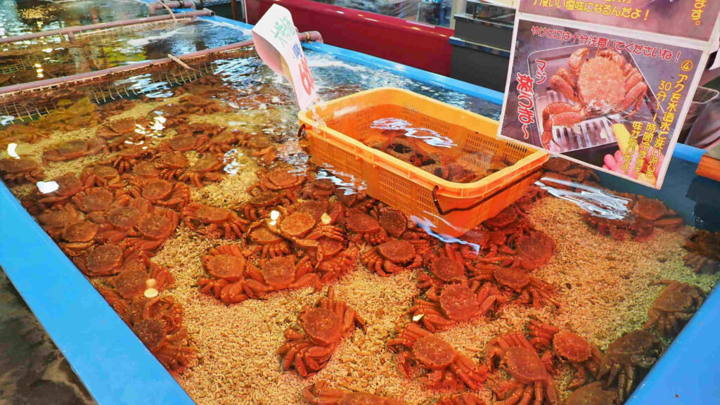 Crabs sold at Sapporo Curb Market